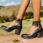 Women's Comfortable Stylish Block Heel Ankle Strap Shoes Chic Casual Spring Everyday Elegant – Zina