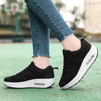 Women's Air Bubble Sneakers Mesh Lace-Up Cushioned Platform Casual Everyday Shoes