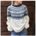 Women's Winter Nordic Pattern Sweater Relaxed Fit Cozy Knit Fairisle Warm Casual Pullover – Dana