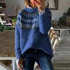 Women's Winter Nordic Pattern Sweater Relaxed Fit Cozy Knit Fairisle Warm Casual Pullover – Dana