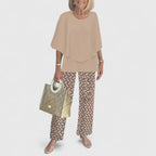 Women's Sophisticated Two-Piece Set Relaxed Blouse Wide-Leg Pants Casual Elegant Everyday – Martha