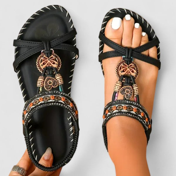 Women's Flat Sandals Stability Sole Heel Cap Smart Toe Box All-Day Comfort – Maryna