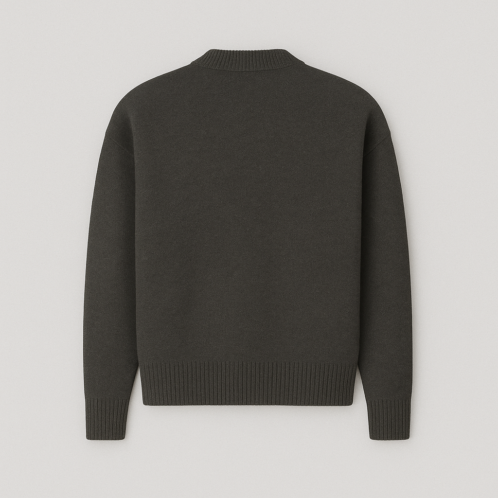 Women's Oversized Heart Ace Logo Knit Sweater Casual Everyday Cozy Streetwear Smart Casual Gift – Anely Cream Black Green
