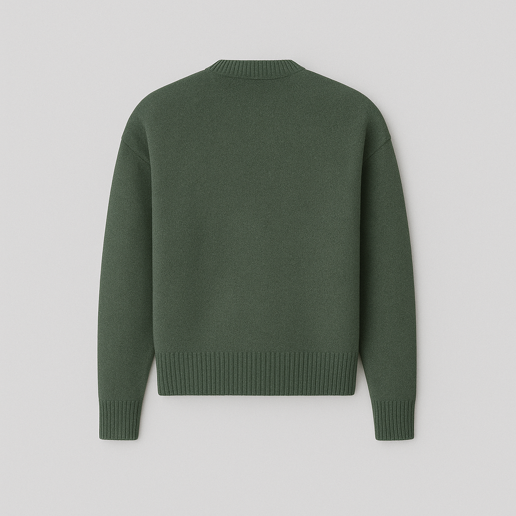 Women's Oversized Heart Ace Logo Knit Sweater Casual Everyday Cozy Streetwear Smart Casual Gift – Anely Cream Black Green