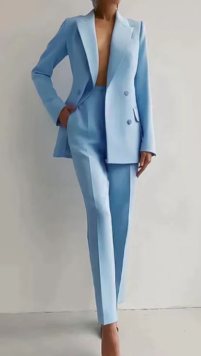 Women's Elegant Tailored Suit Blazer & Pants Set Formal Business Meeting Wedding Guest Ceremony Evening Party – Eleonor