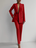 Women's Elegant Tailored Suit Blazer & Pants Set Formal Business Meeting Wedding Guest Ceremony Evening Party – Eleonor