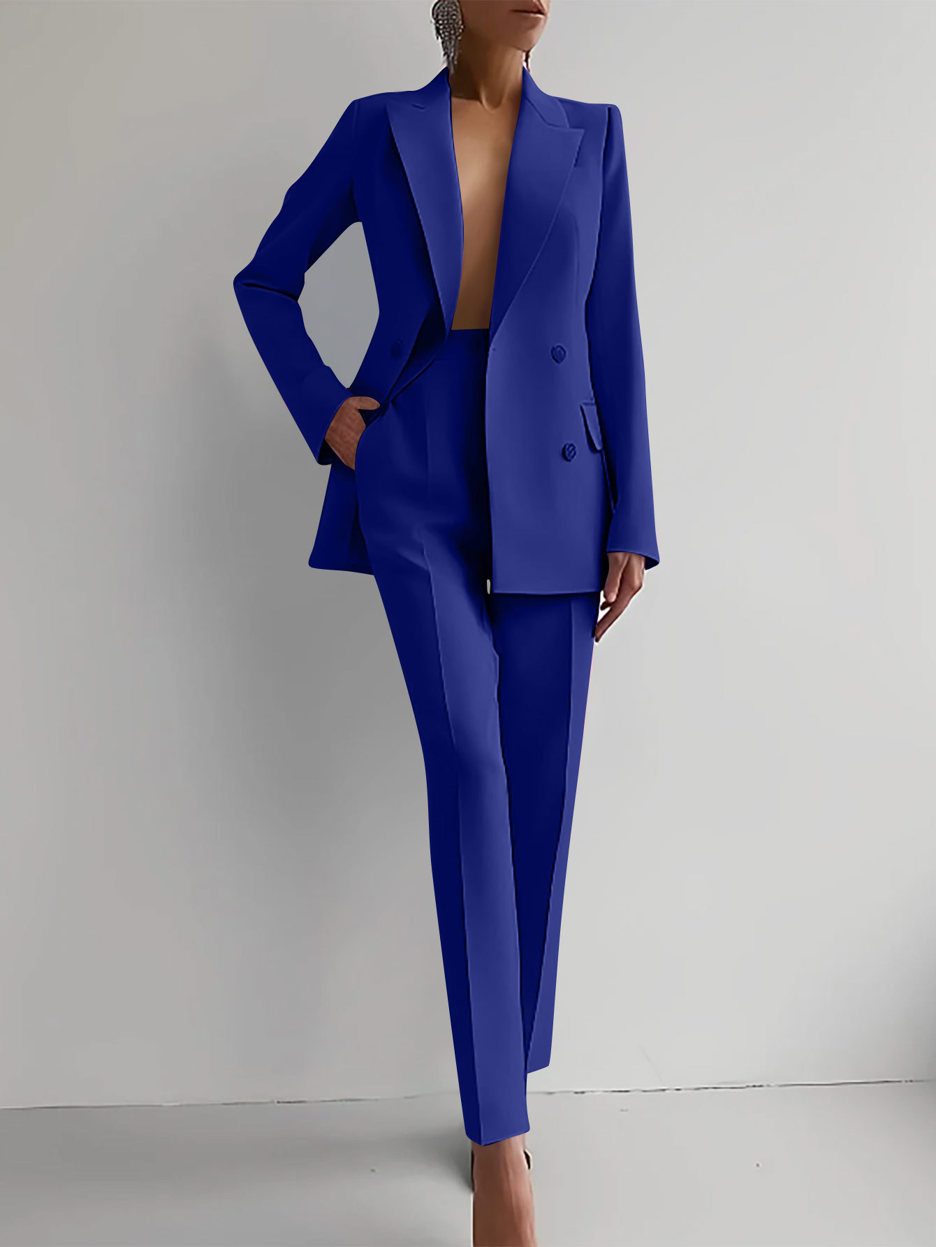 Women's Elegant Tailored Suit Blazer & Pants Set Formal Business Meeting Wedding Guest Ceremony Evening Party – Eleonor