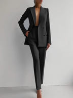 Women's Elegant Tailored Suit Blazer & Pants Set Formal Business Meeting Wedding Guest Ceremony Evening Party – Eleonor