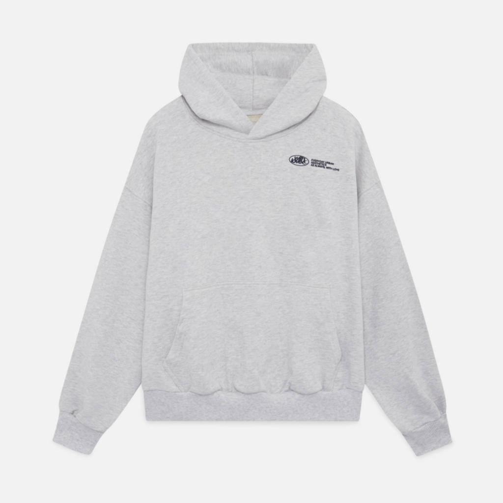 Women's Oversized Hoodie With Love Graphic Print Fleece Streetwear Casual Everyday Sweatshirt – Black