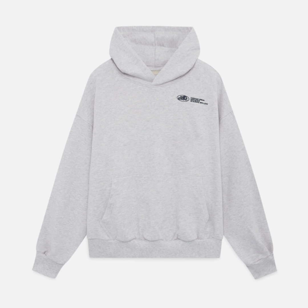 Women's Oversized Hoodie With Love Graphic Print Fleece Streetwear Casual Everyday Sweatshirt – Black