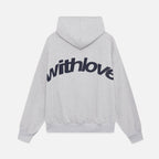 Women's Oversized Hoodie With Love Graphic Print Fleece Streetwear Casual Everyday Sweatshirt – Black