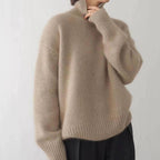 Women's Cashmere Turtleneck Sweater Soft Cozy Relaxed Fit Warm Casual Elegant Winter – Beige