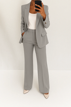 Women's Two-Piece Suit Tailored Blazer Wide-Leg Pants Elegant Relaxed Fit Casual Formal – Julie