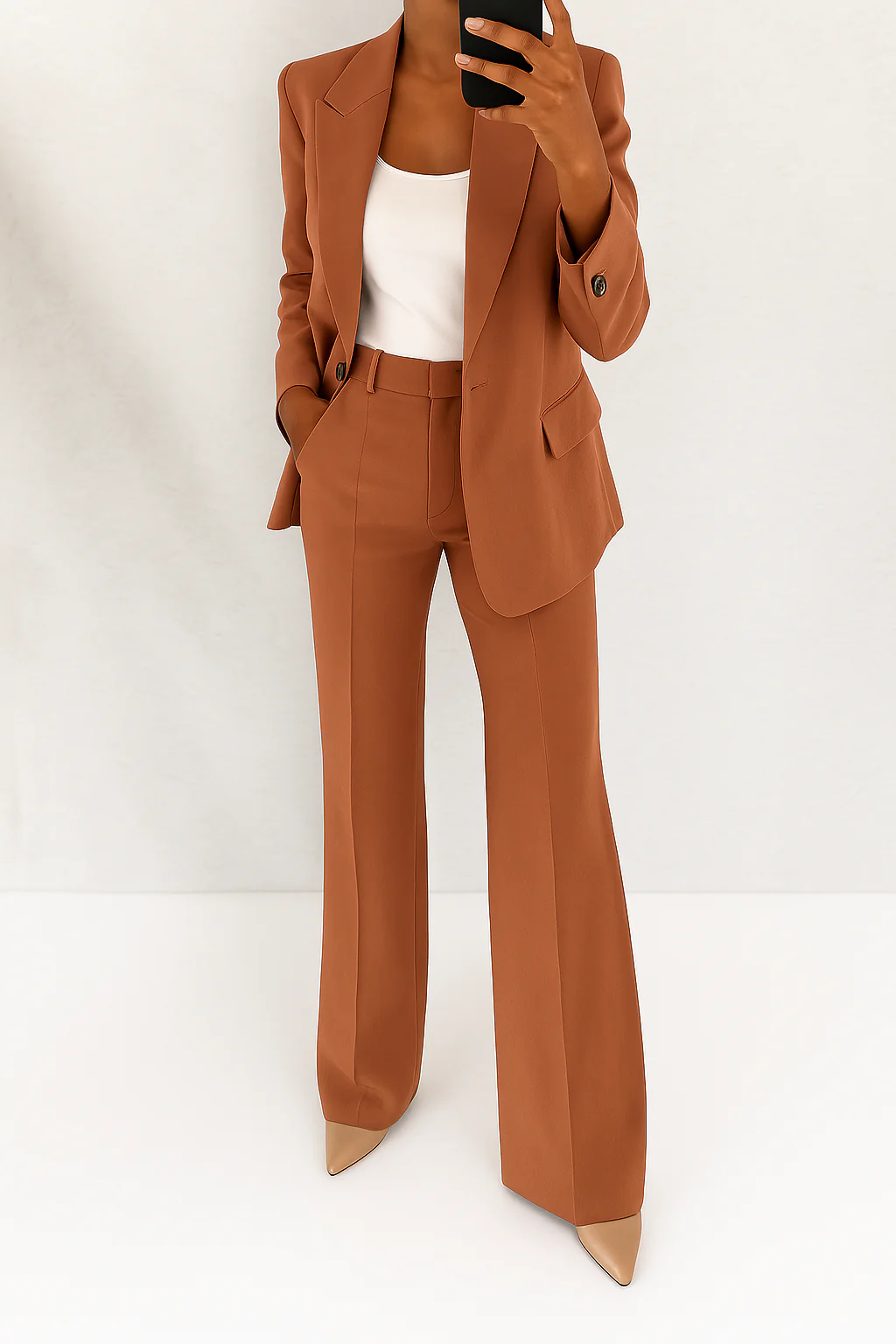 Women's Two-Piece Suit Tailored Blazer Wide-Leg Pants Elegant Relaxed Fit Casual Formal – Julie