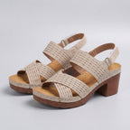 Women's Platform Heel Comfort Sandals Adjustable Strap Open Toe Casual Summer Shoes – Victoria