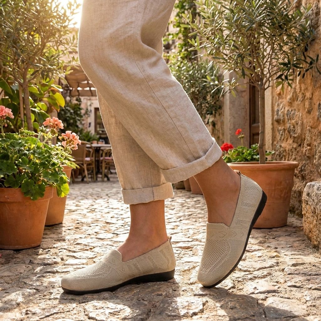 Women's Lightweight Slip-On Shoes Knit Breathable Casual Everyday Comfort Shoes – Stella