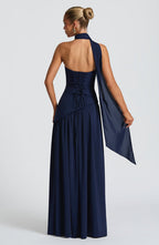 Women's Elegant Strapless Maxi Dress Fitted Slit Formal Party Wedding Guest Sophisticated – Mya