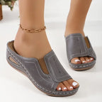 Women's Slip-On Wedge Slide Sandals Open Toe Arch Support Casual Summer Shoes – Camilla