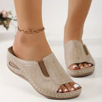 Women's Slip-On Wedge Slide Sandals Open Toe Arch Support Casual Summer Shoes – Camilla