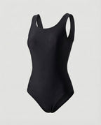 Women's One-Piece Sports Swimsuit Quick-Dry Open Back Crossed Straps Round Neck Athletic Beach