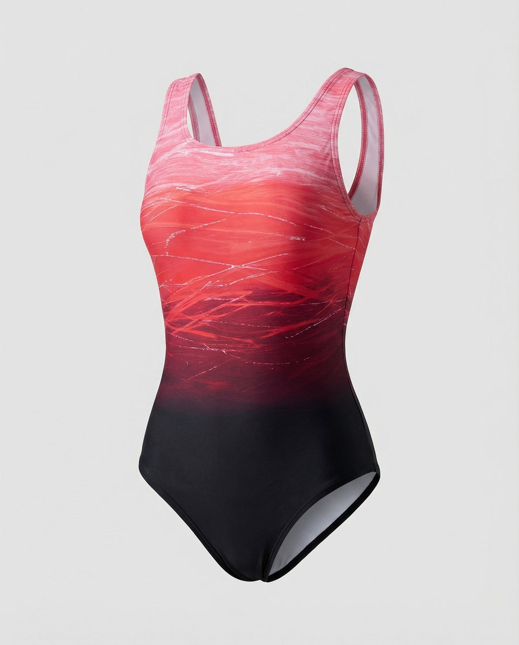 Women's One-Piece Sports Swimsuit Quick-Dry Open Back Crossed Straps Round Neck Athletic Beach