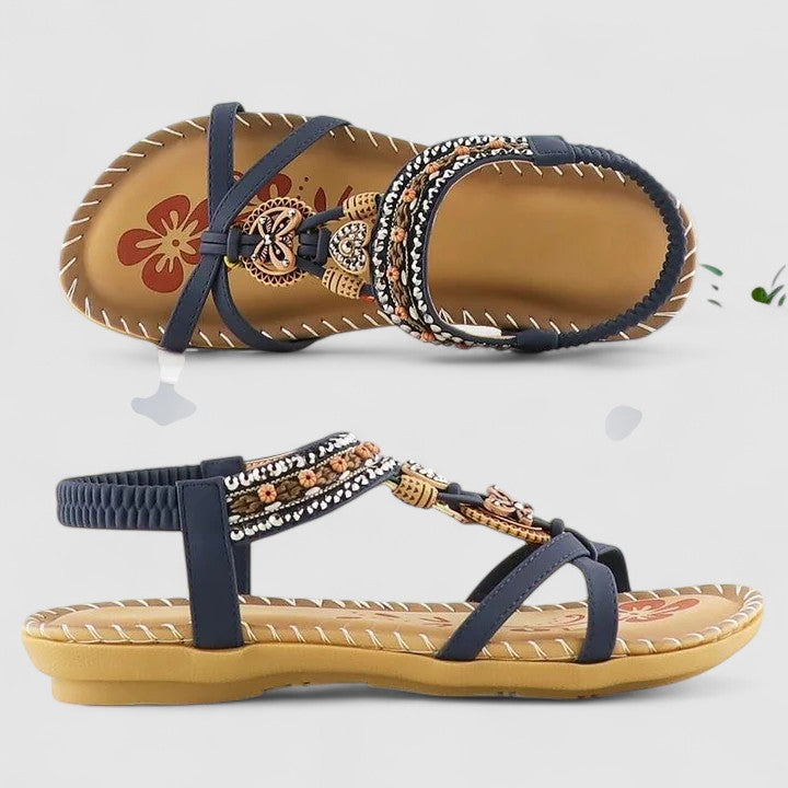 Women's Flat Sandals Stability Sole Heel Cap Smart Toe Box All-Day Comfort – Maryna