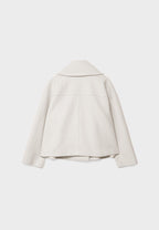 Women's Short Double-Breasted Jacket Lapel Collar Button Placket Casual Chic Cropped Coat – Heidi