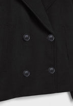 Women's Short Double-Breasted Jacket Lapel Collar Button Placket Casual Chic Cropped Coat – Heidi