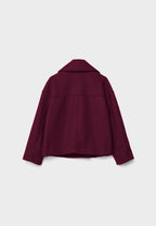 Women's Short Double-Breasted Jacket Lapel Collar Button Placket Casual Chic Cropped Coat – Heidi