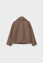 Women's Short Double-Breasted Jacket Lapel Collar Button Placket Casual Chic Cropped Coat – Heidi