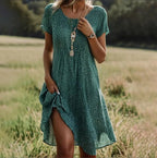 Women's Boho Chic Midi Wrap Dress Floral Print V-Neck Short Sleeve Casual Summer Vacation Beach – Joanne
