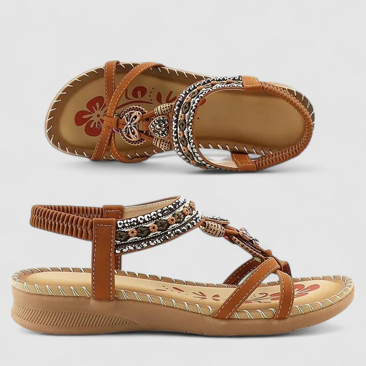 Women's Flat Sandals Stability Sole Heel Cap Smart Toe Box All-Day Comfort – Maryna