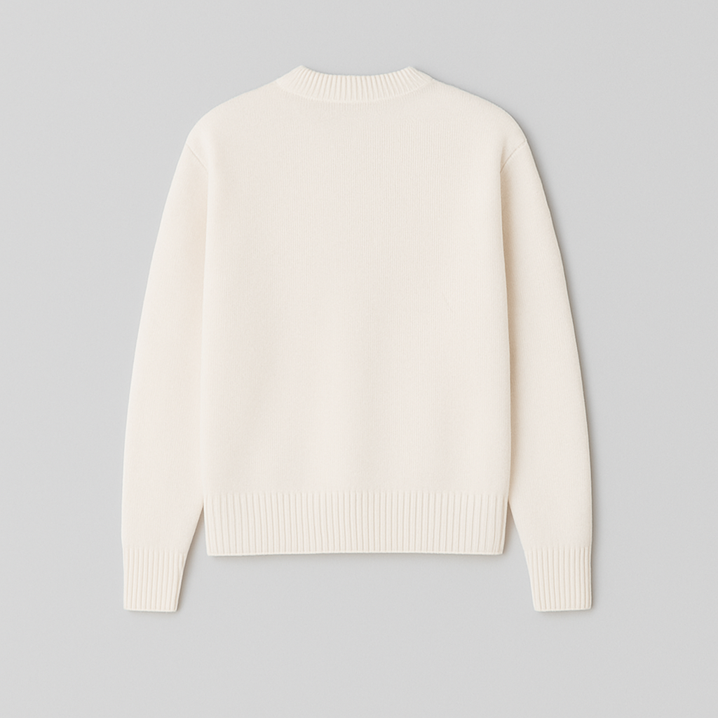 Women's Oversized Heart Ace Logo Knit Sweater Casual Everyday Cozy Streetwear Smart Casual Gift – Anely Cream Black Green