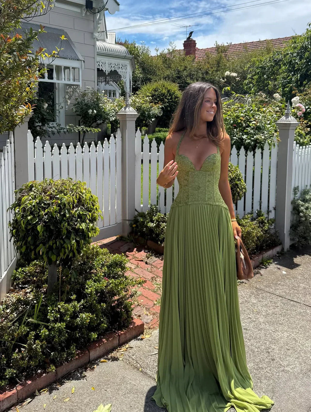 Women's Halter Pleated Long Dress Wedding Guest Summer Formal Graduation Party Travel – Lily