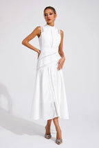 Women's Sleeveless Lace Midi Dress Wedding Guest Summer Formal Elegant Structured Daytime – Olivia
