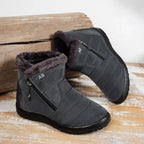 Women's Waterproof Snow Boots Faux Fur Lined Side Zipper Ankle Winter Cold Weather