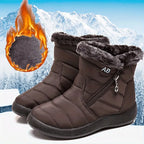 Women's Waterproof Snow Boots Faux Fur Lined Side Zipper Ankle Winter Cold Weather