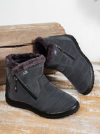 Women's Waterproof Snow Boots Faux Fur Lined Side Zipper Ankle Winter Cold Weather