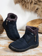 Women's Waterproof Snow Boots Faux Fur Lined Side Zipper Ankle Winter Cold Weather