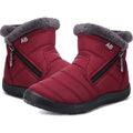 Women's Waterproof Snow Boots Faux Fur Lined Side Zipper Ankle Winter Cold Weather
