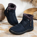 Women's Waterproof Snow Boots Faux Fur Lined Side Zipper Ankle Winter Cold Weather