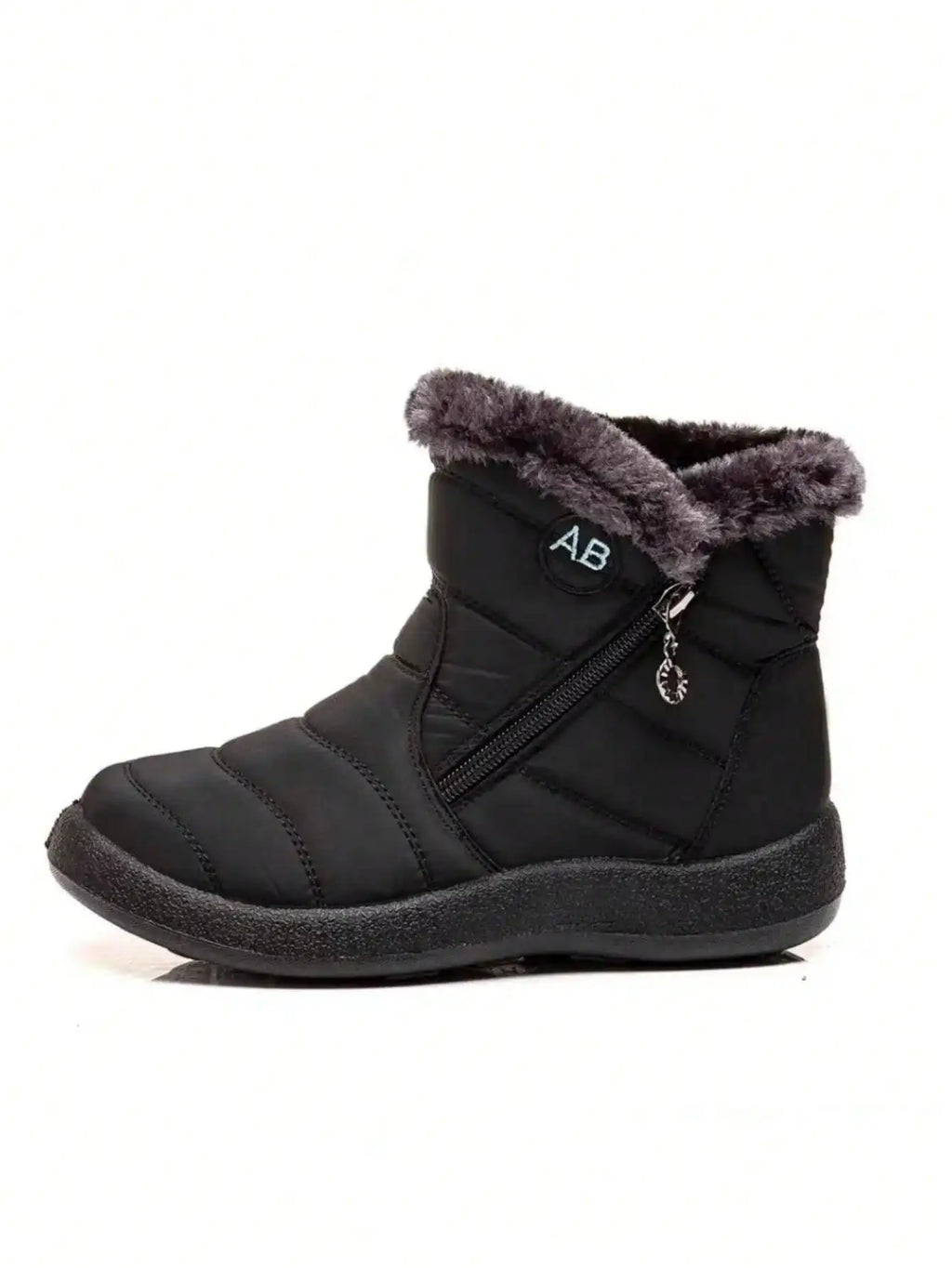 Women's Waterproof Snow Boots Faux Fur Lined Side Zipper Ankle Winter Cold Weather