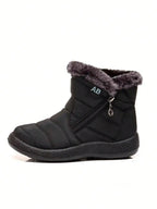 Women's Waterproof Snow Boots Faux Fur Lined Side Zipper Ankle Winter Cold Weather