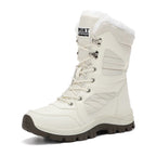 Women's Waterproof Snow Boots Lace-Up Mid-Calf Winter Hiking Insulated Faux Fur