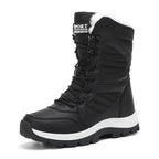 Women's Waterproof Snow Boots Lace-Up Mid-Calf Winter Hiking Insulated Faux Fur
